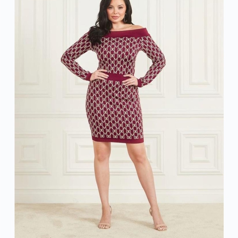Marciano Logo Off-the-shoulder Dress - Size L
